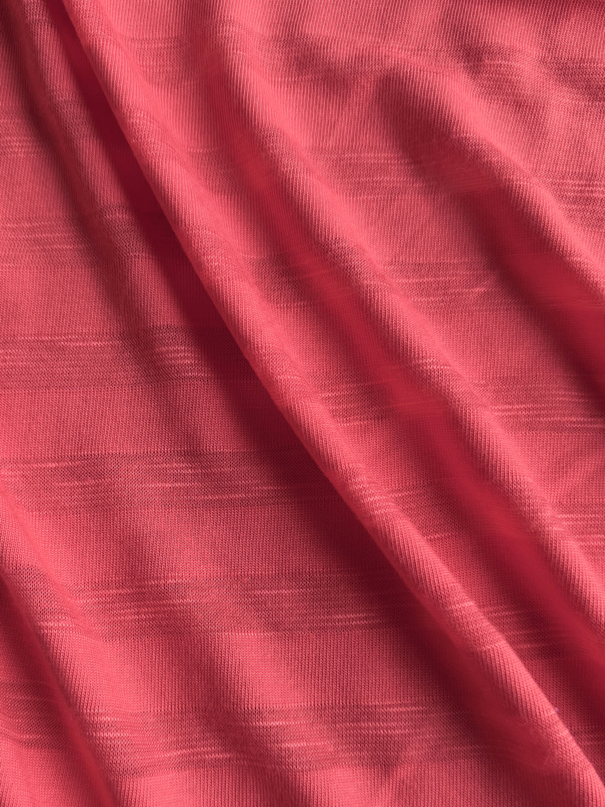 Rayon/Spandex Single Jersey Burnout Stripe -  Coral, 200 gsm