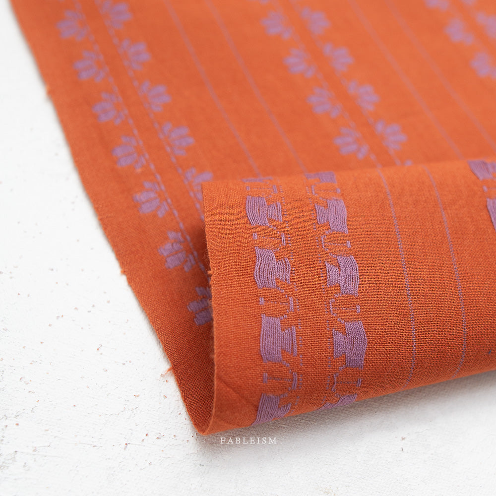 Fableism Yarn-Dye Cotton, Fine & Dandy - Deco Stripe in Spice
