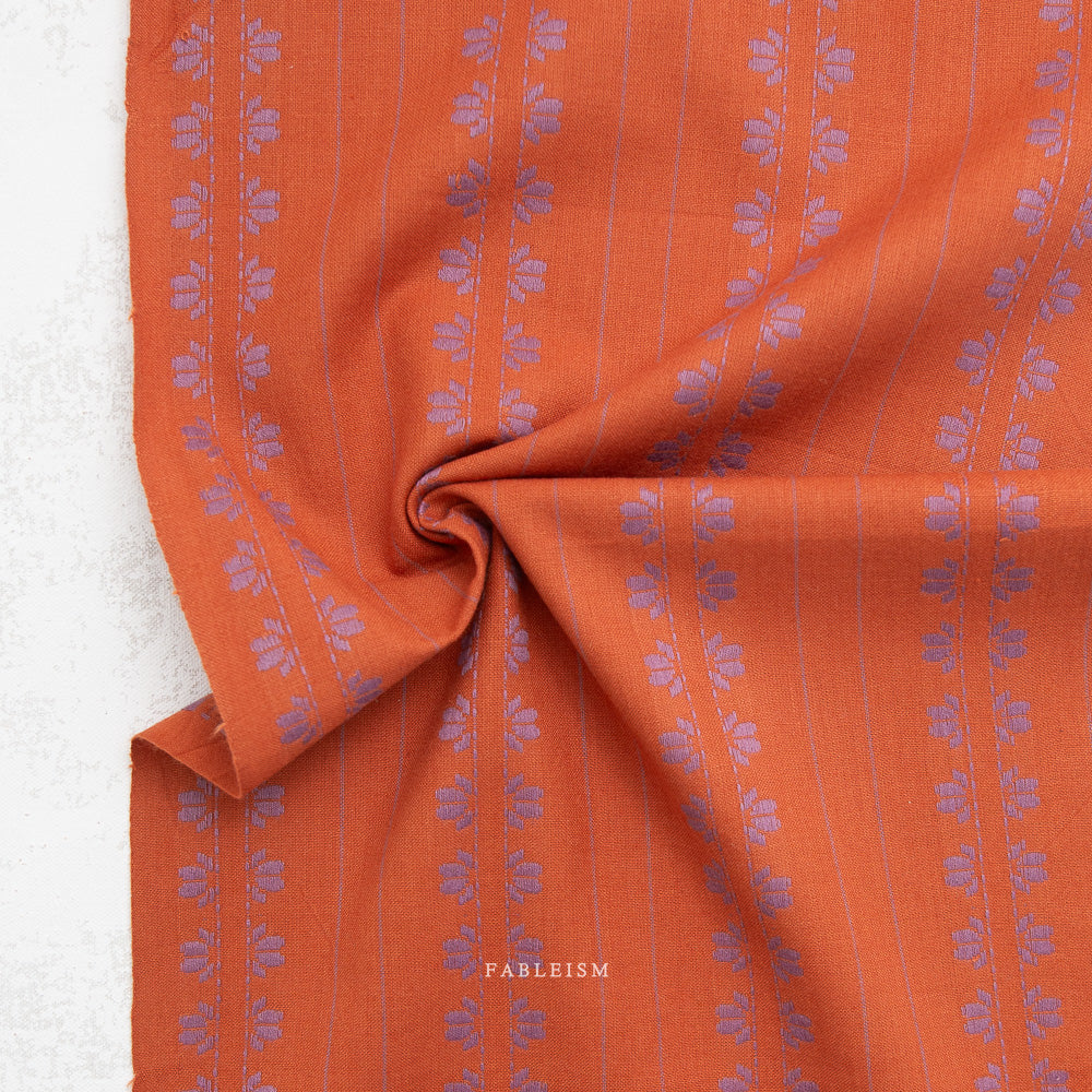 Fableism Yarn-Dye Cotton, Fine & Dandy - Deco Stripe in Spice