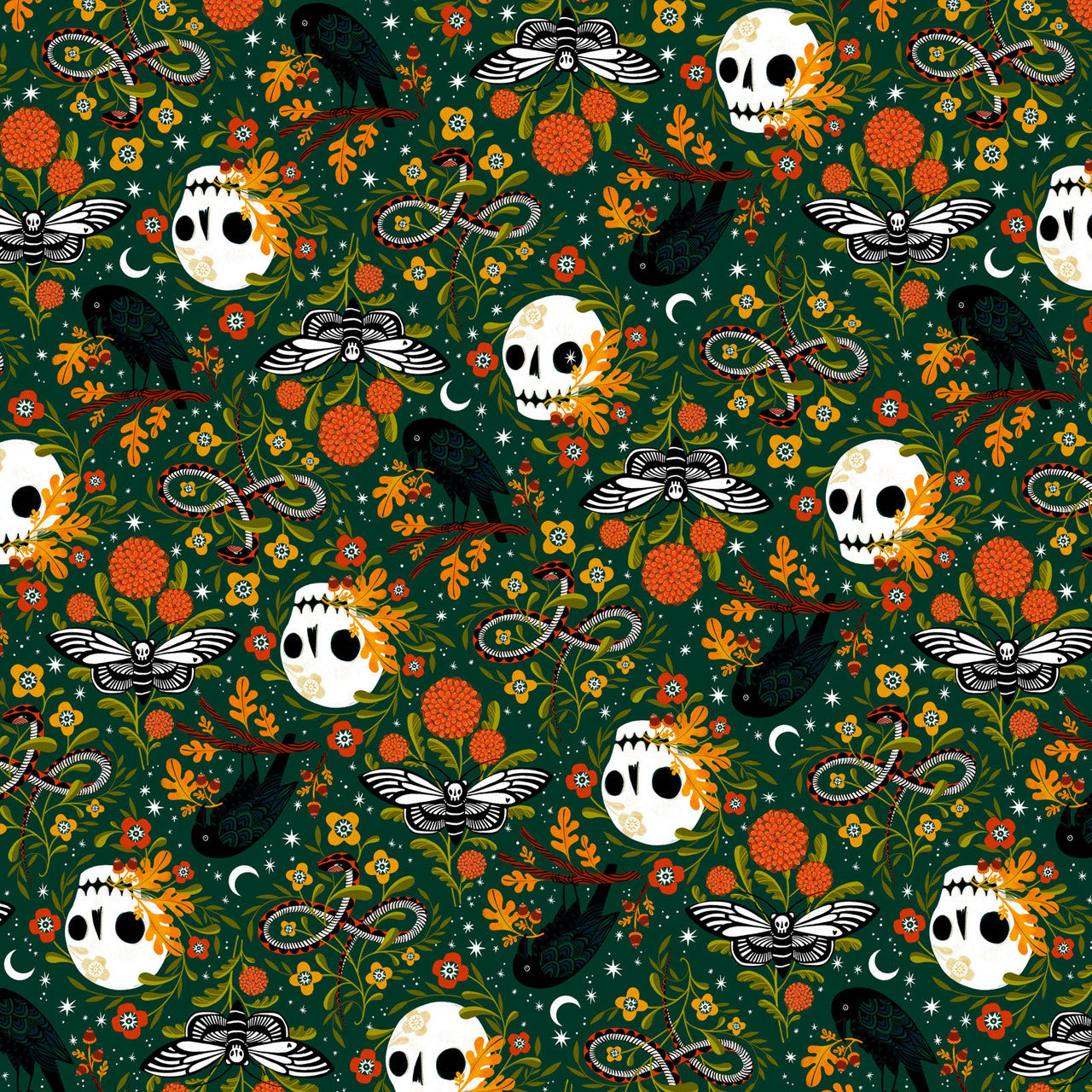 Free Spirit Cotton Sheeting, More Than Bones - Hunter