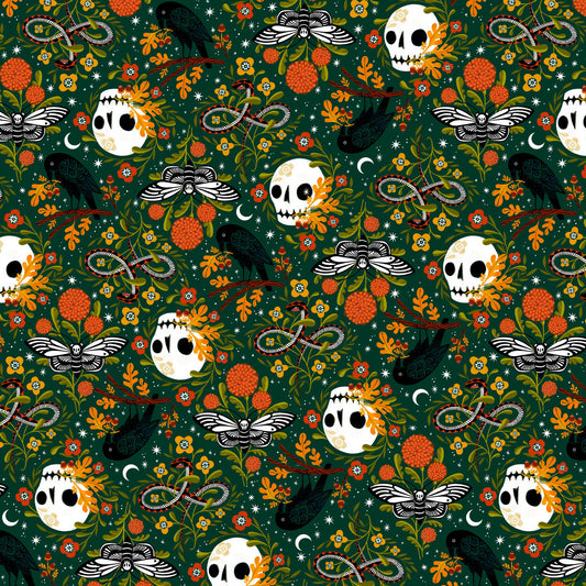 Free Spirit Cotton Sheeting, More Than Bones - Hunter