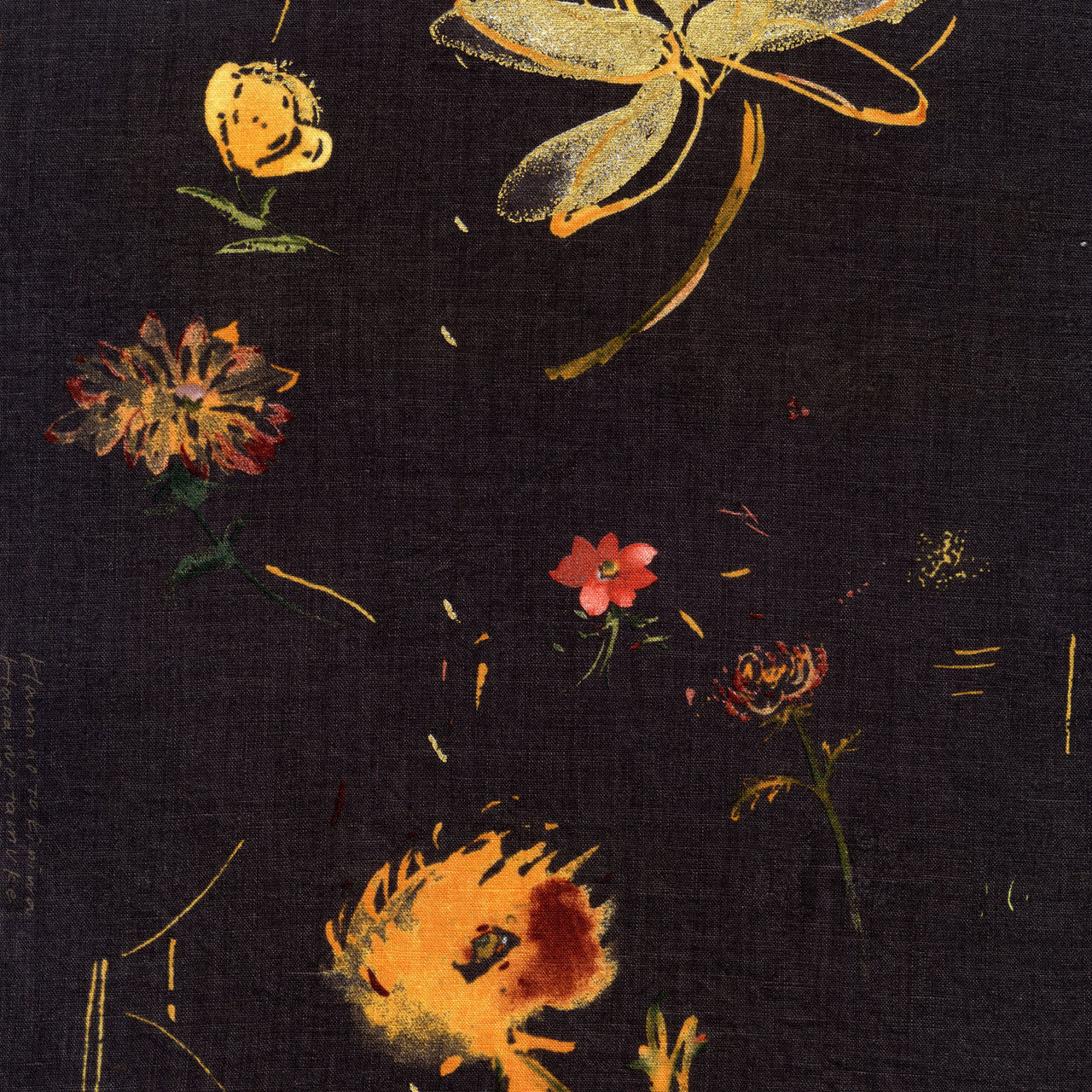 nani IRO Linen Sheeting, Hana no toki niwa