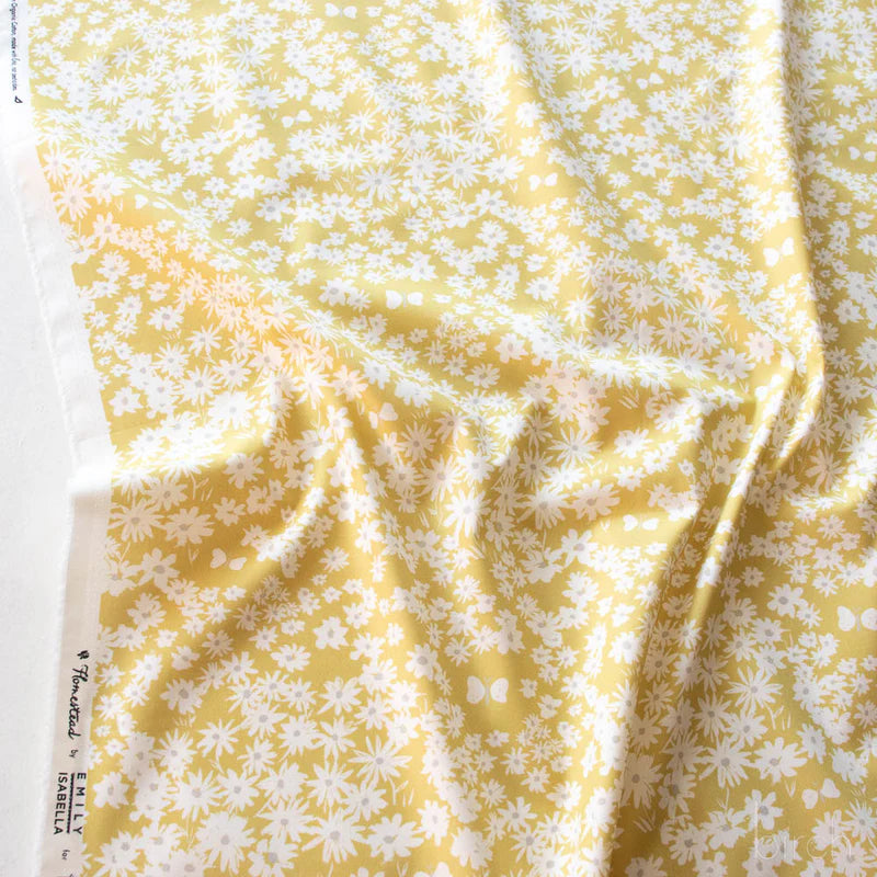 Birch Organic Cotton Poplin, Daisy Bed - Sun