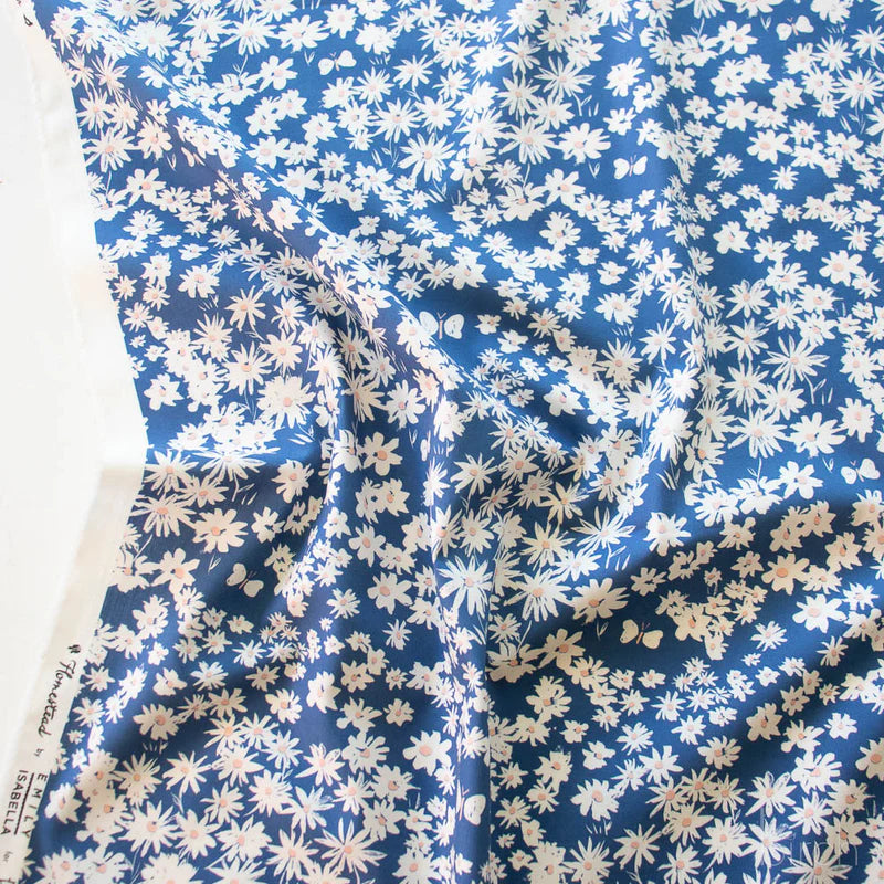 Birch Organic Cotton Poplin, Daisy Bed - Storm