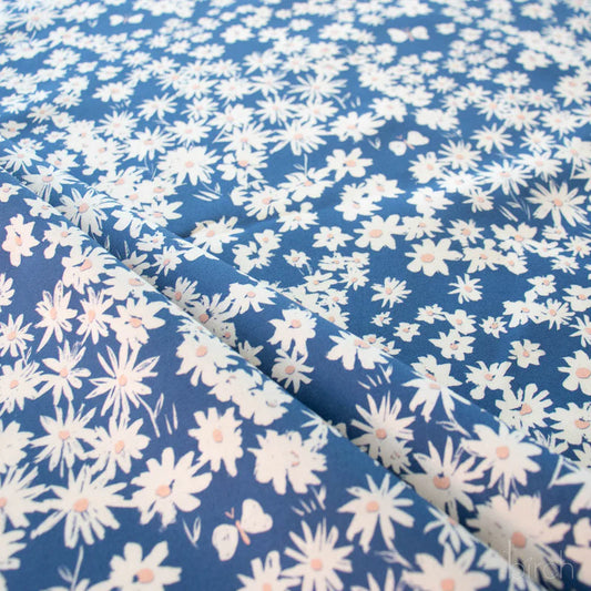 Birch Organic Cotton Poplin, Daisy Bed - Storm