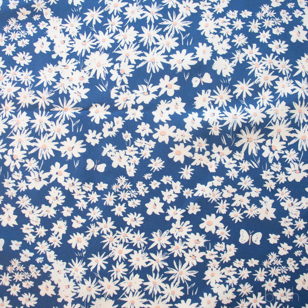 Birch Organic Cotton Poplin, Daisy Bed - Storm
