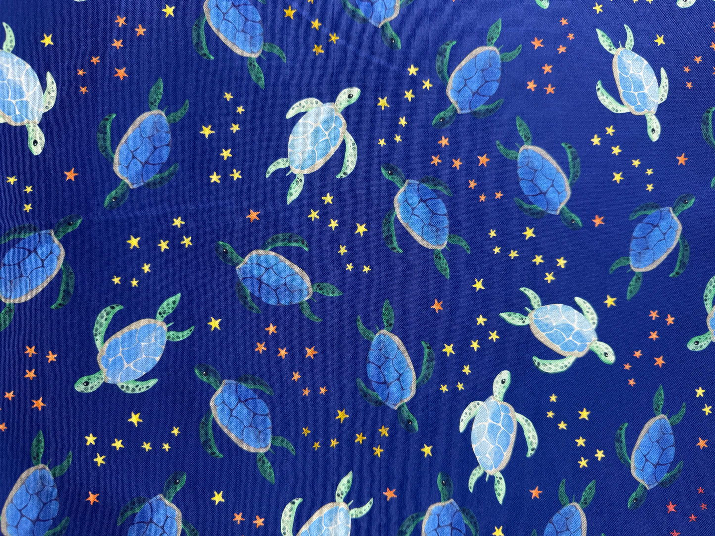 Cotton Sheeting, Sea Turtles Navy