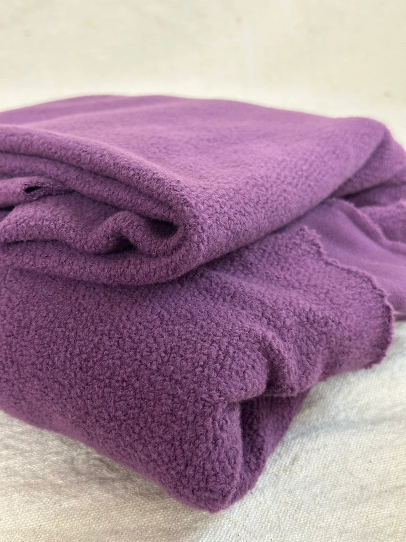 Cotton Sweatshirt Fleece, Laundered, Purple, 543gsm