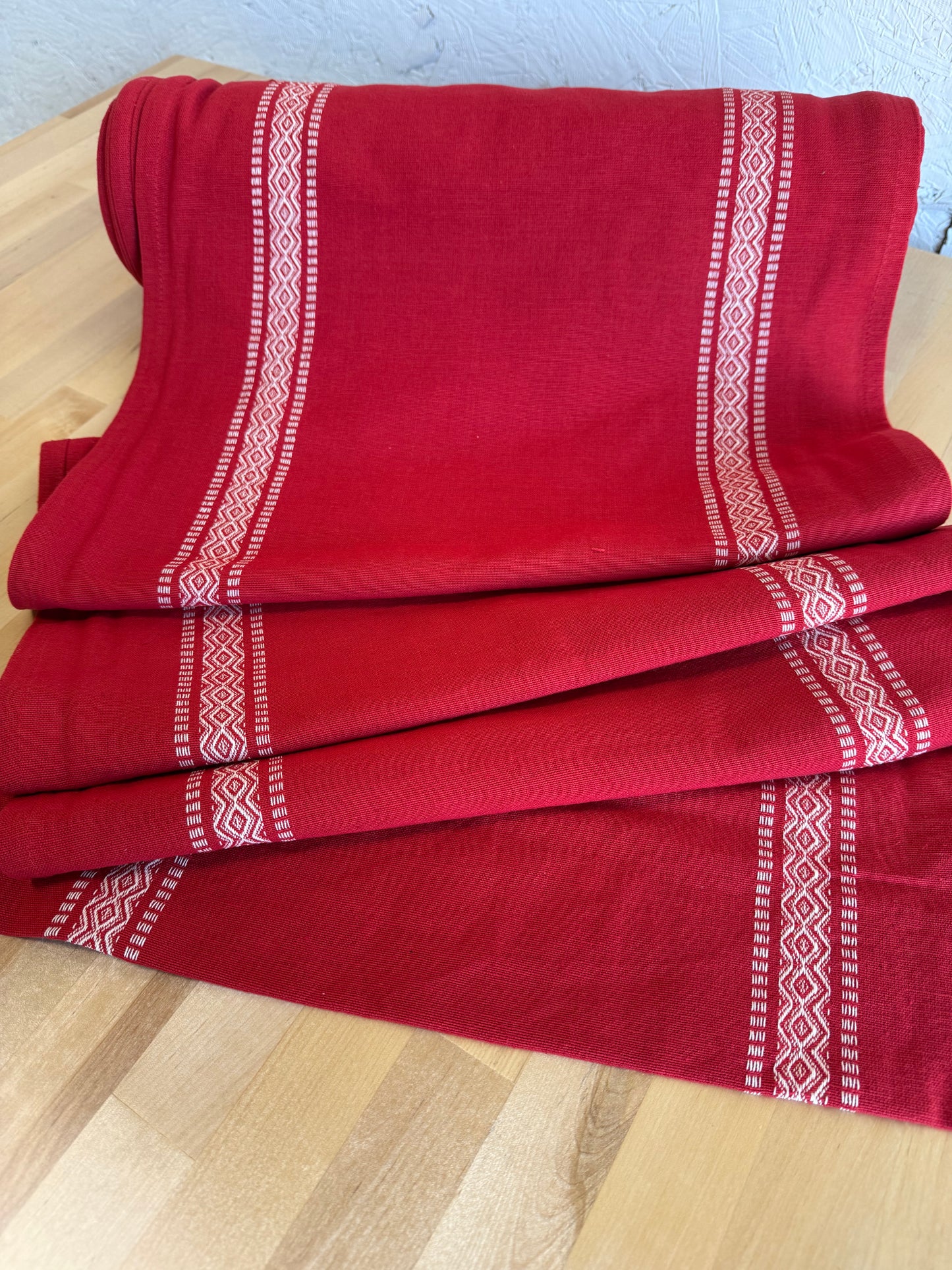 Cotton Toweling, Finished Sides – Scandinavian Red