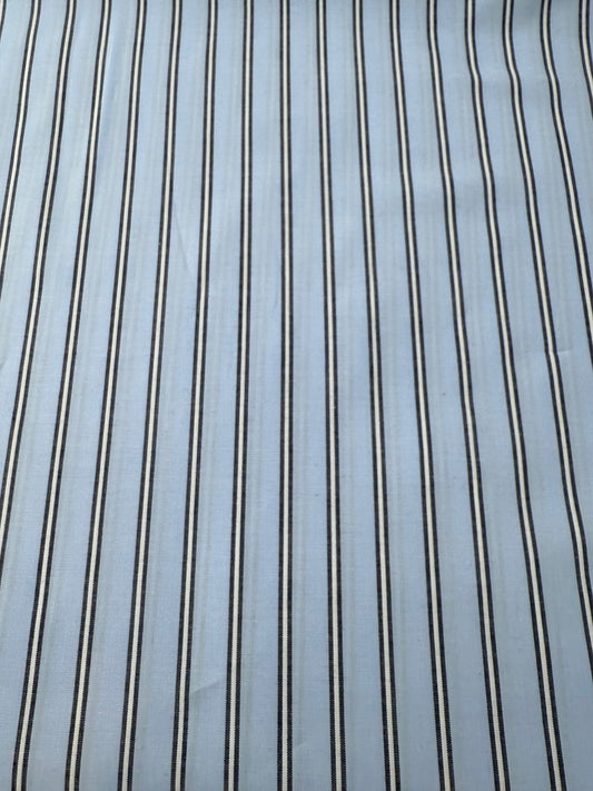 Cotton Shirting, Blue 3/4" Stripe