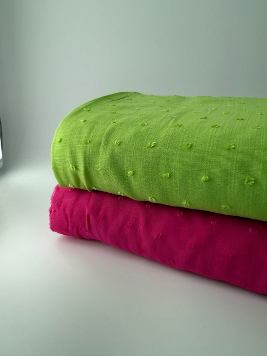 Rayon, Swiss Dot, Pink or Lime