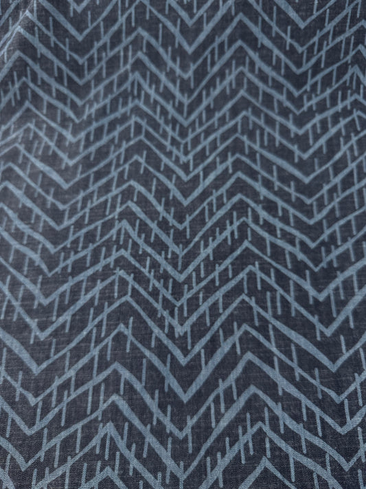Tencel Slub Weave, Abstract Print, Indigo