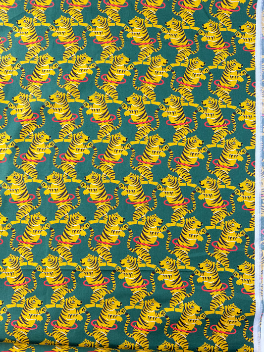 Sevenberry Cotton Broadcloth, Hula Hoop Tigers