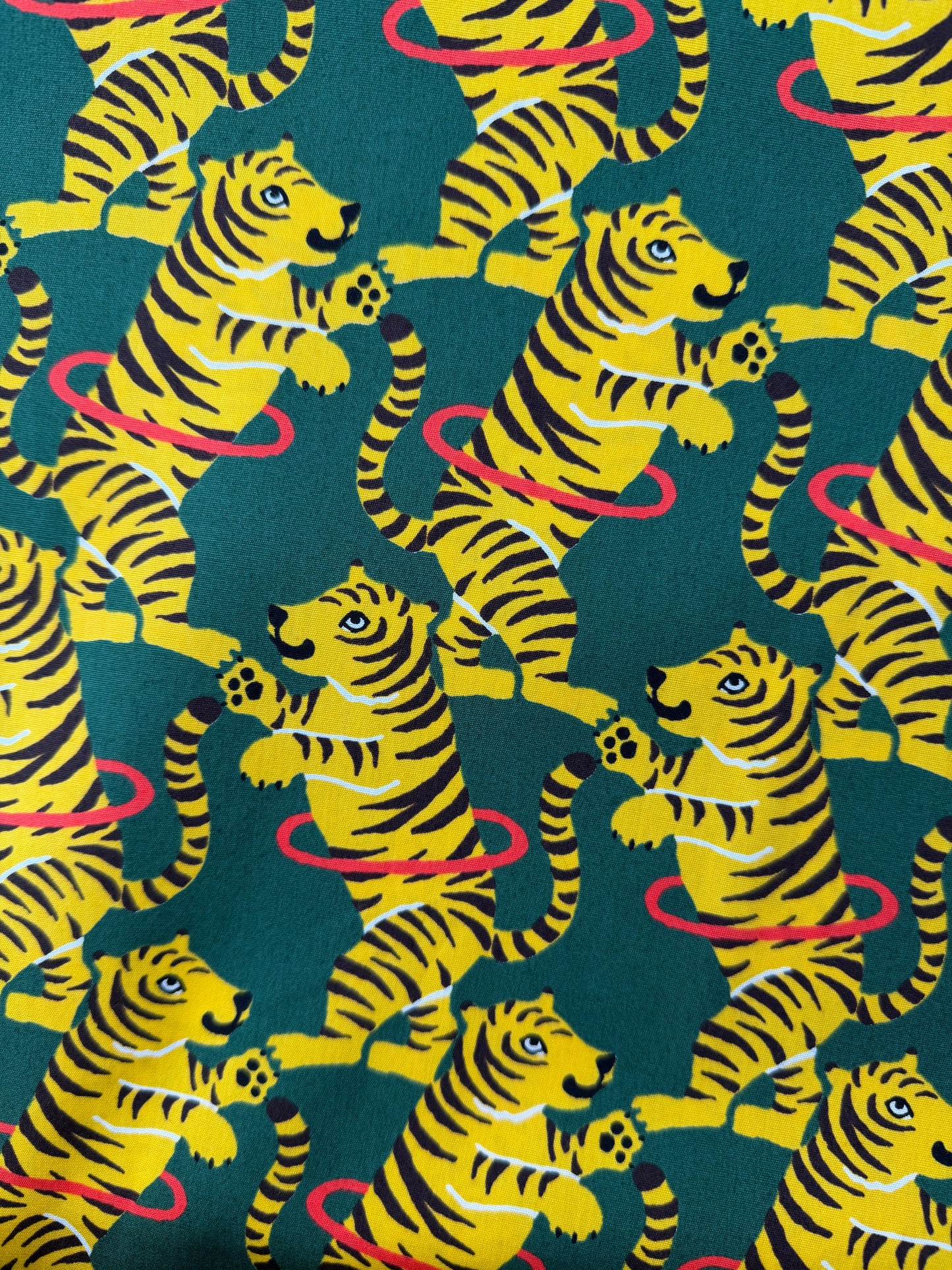 Sevenberry Cotton Broadcloth, Hula Hoop Tigers