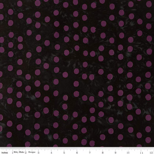 Cotton Batik, Dots Print – Charcoal