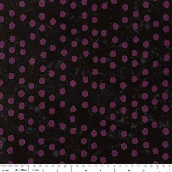 Cotton Batik, Dots Print – Charcoal