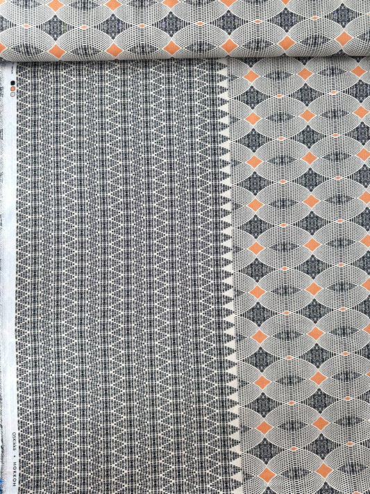 Hokkoh, Oskikka, Cotton/Rayon Border Print – Ochre