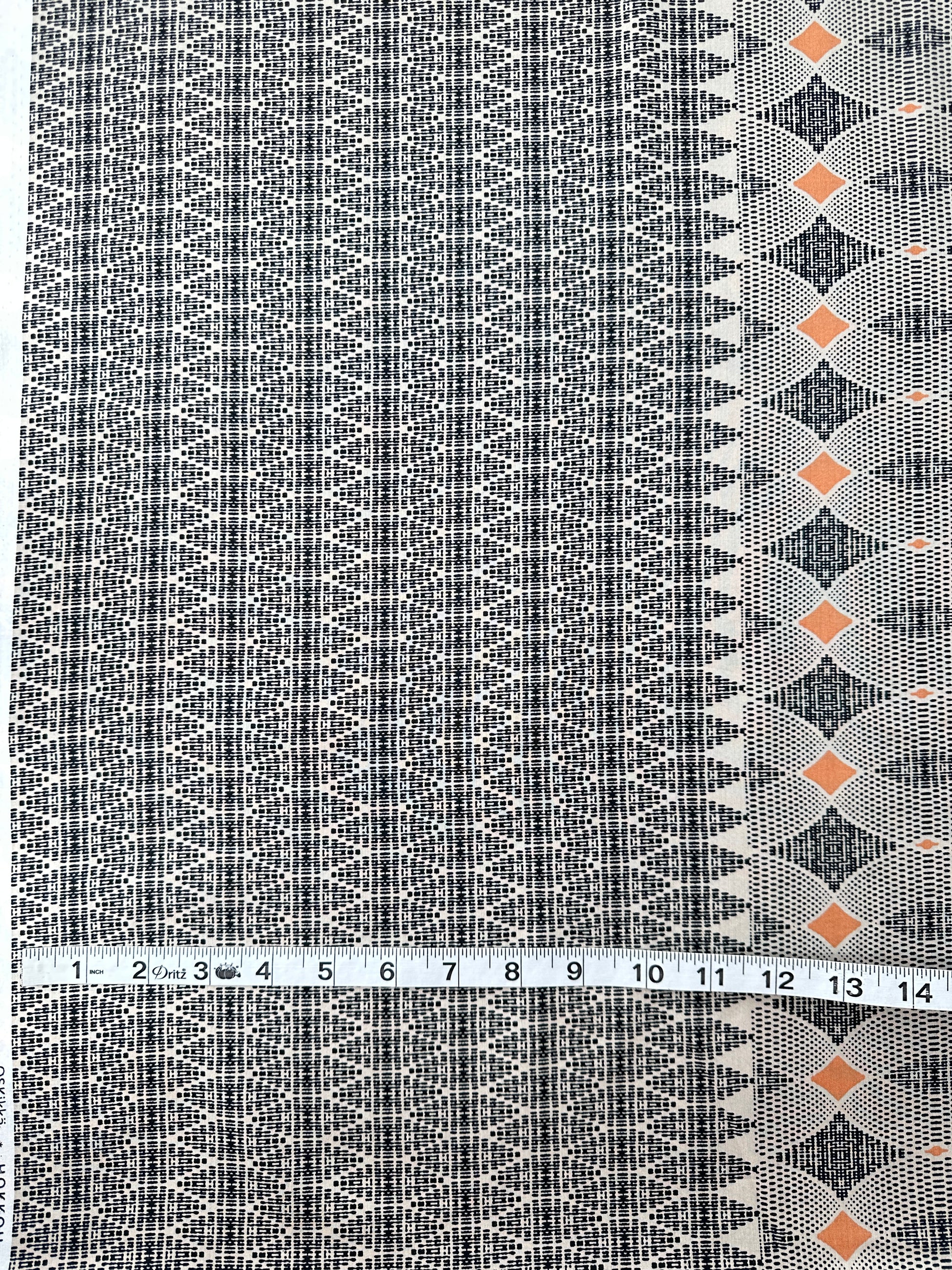 Hokkoh, Oskikka, Cotton/Rayon Border Print – Ochre
