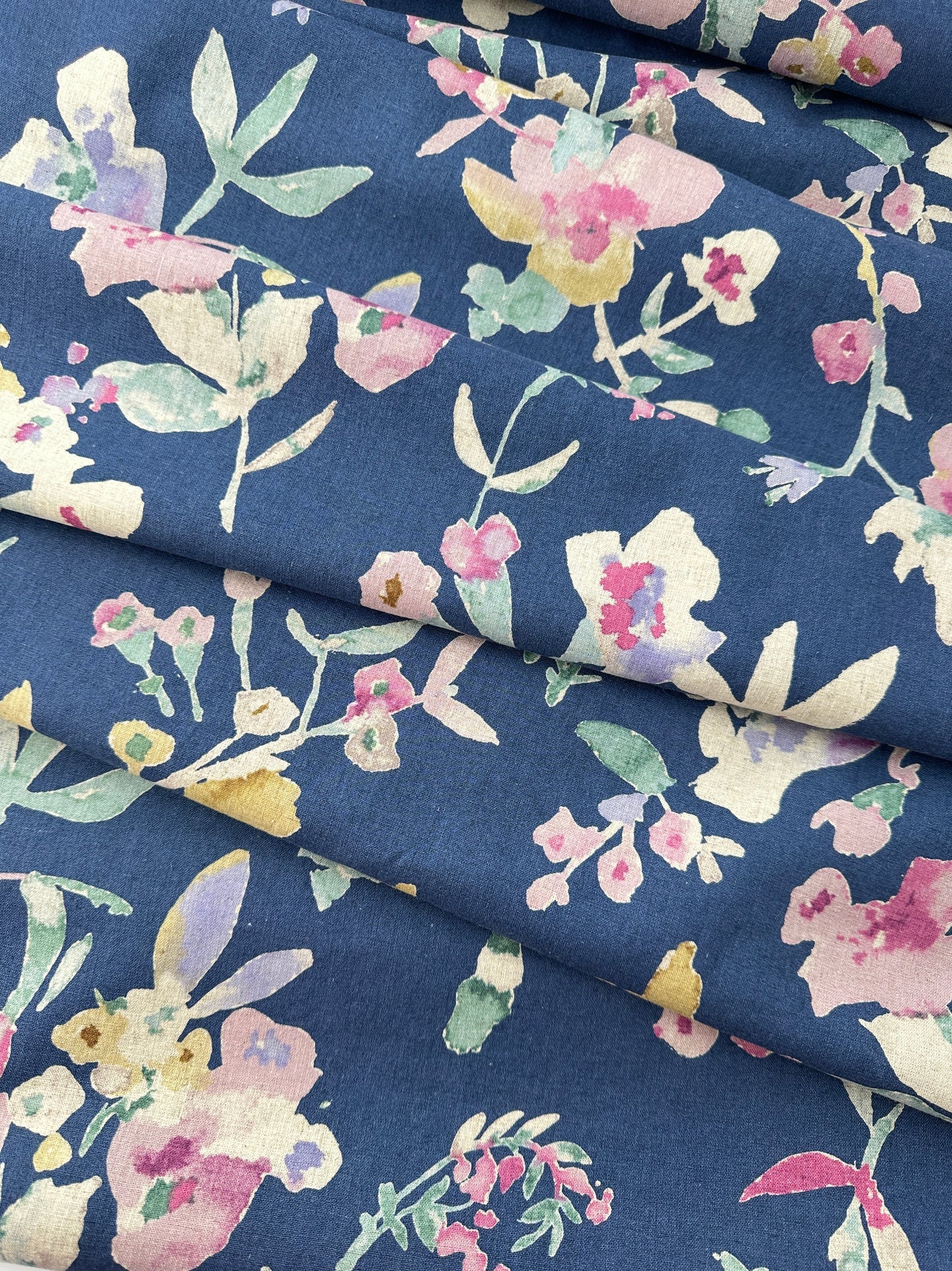 Hokkoh, Osikka Linen/Cotton Watercolor Floral