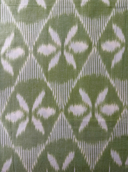 Handwoven Ikat, Green & White Starburst