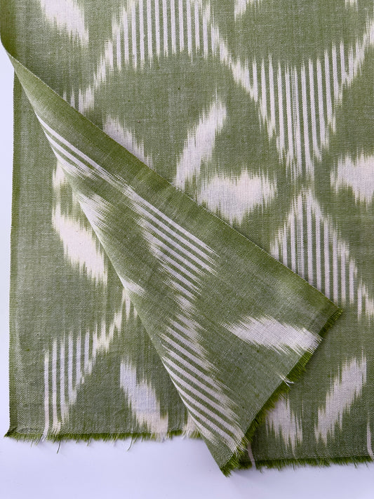 Handwoven Ikat, Green & White Starburst
