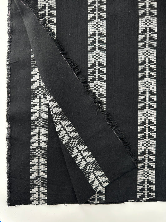 Handwoven Dobby, Black & White, Stripe