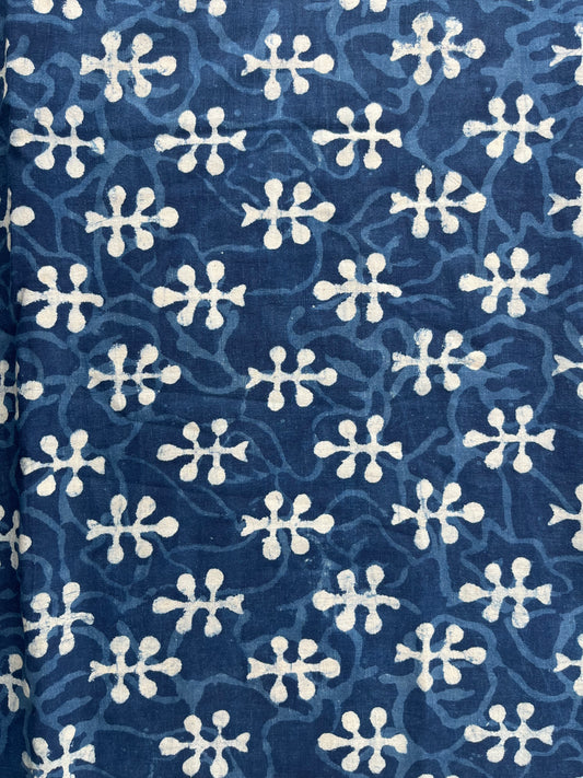 Cotton Dabu Print, Flowers
