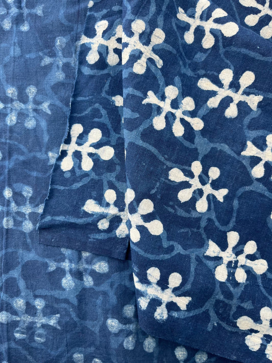 Cotton Dabu Print, Flowers