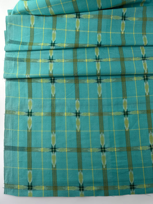 Handwoven Ikat, Green Crosses