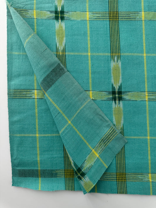 Handwoven Ikat, Green Crosses