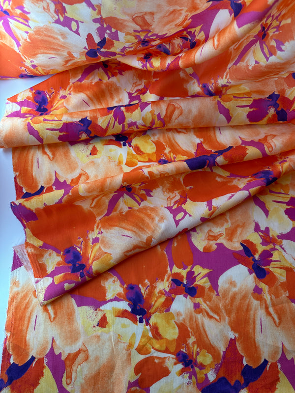 Tencel Lyocell Challis, Abstract Floral Print