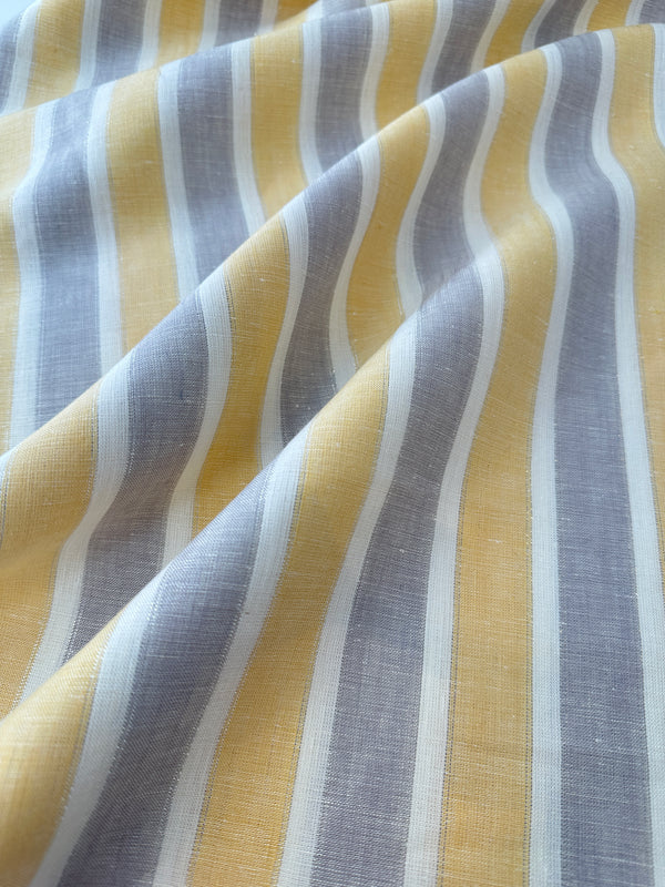 Linen, Metallic Striped – Yellow Plaid