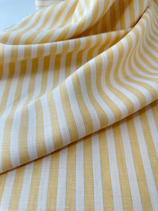 Linen, Metallic Striped – Yellow Plaid