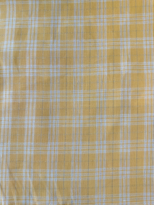 Linen, Metallic Striped – Yellow Plaid