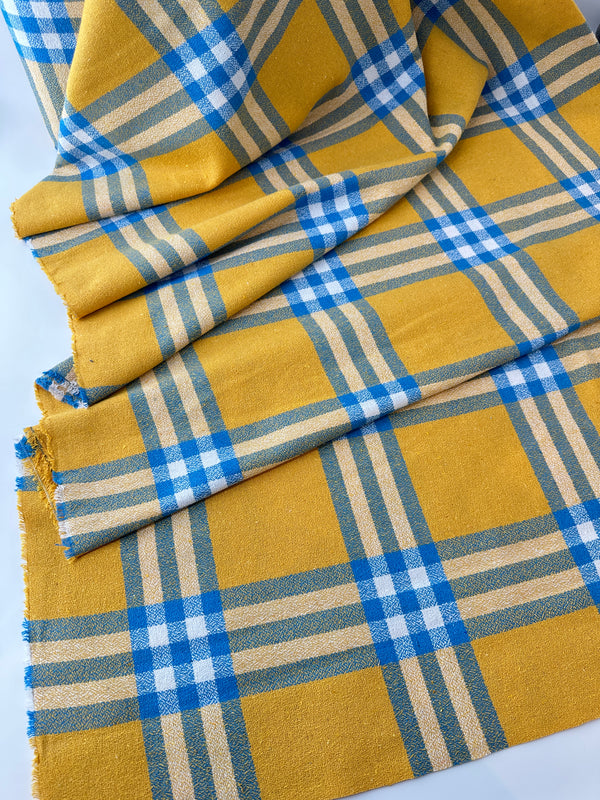 Handwoven Dobby, Bold Plaid – Blue Plaid