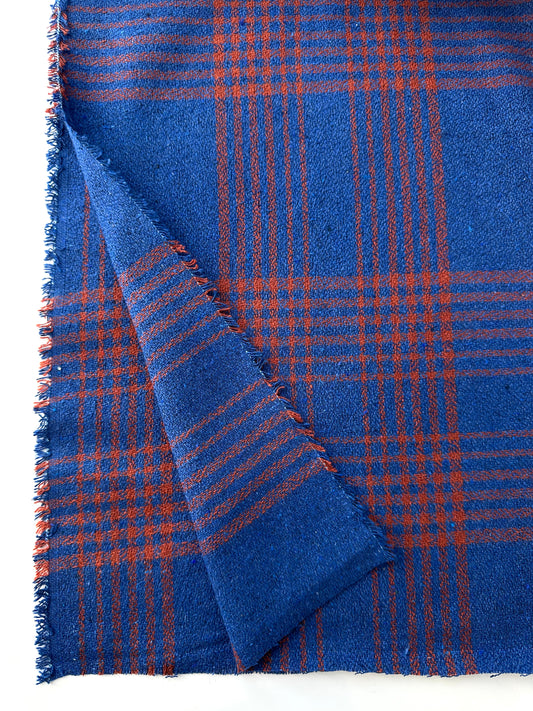 Handwoven Dobby, Bold Plaid – Blue Plaid