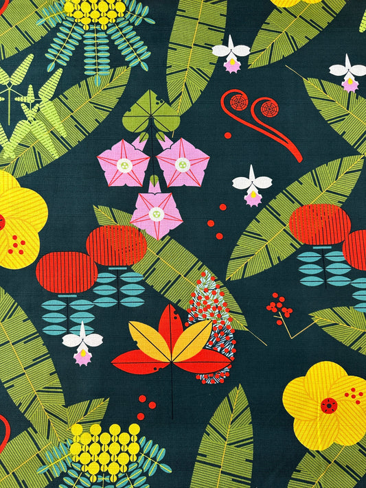 Birch Fabrics Charlie Harper, Cotton Barkcloth, Hawaiian Foliage