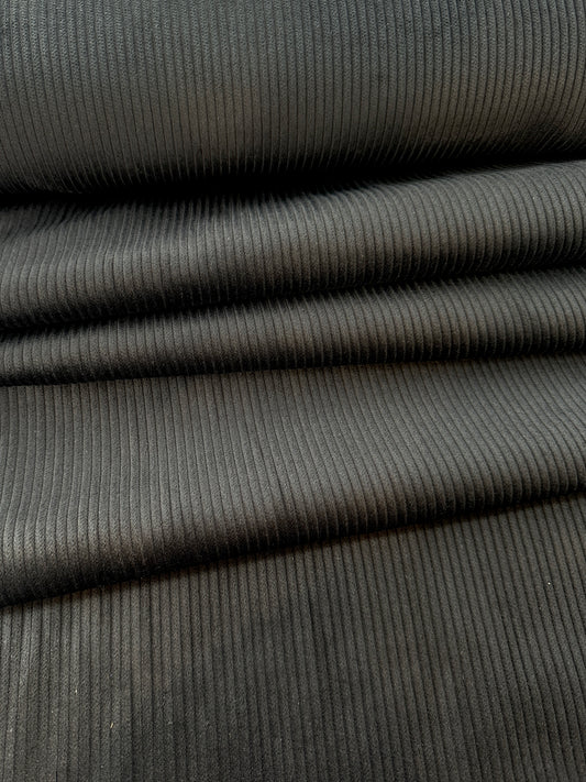 Corduroy, Cotton, 6 wale – Black
