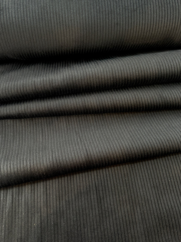 Corduroy, Cotton, 6 wale – Black