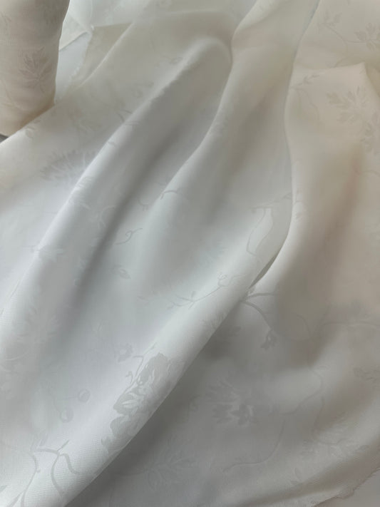 Designer Deadstock Silk Burnout, Ivory