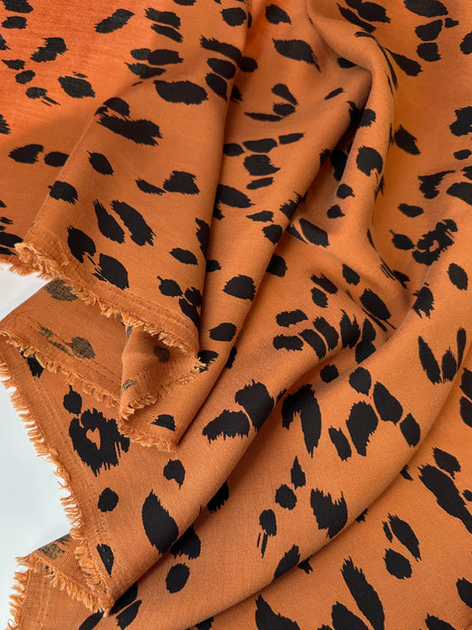 Tencel Lyocell Challis, Animal Prints – Apple Cider