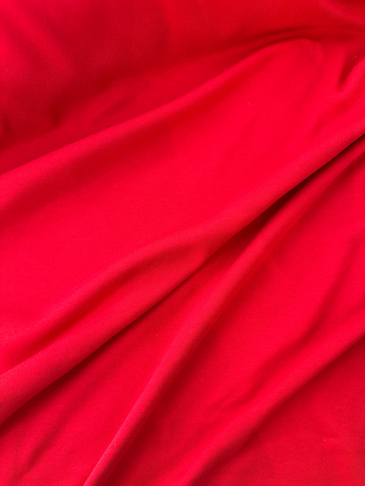 Cotton Interlock, Solids – Red, 235 gsm – Fiber Snob