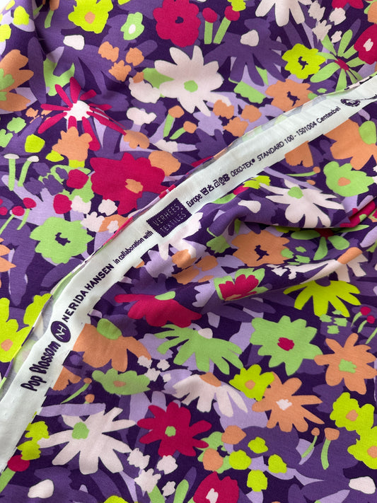 Organic Cotton Single Jersey, Floral Print, 200 gsm