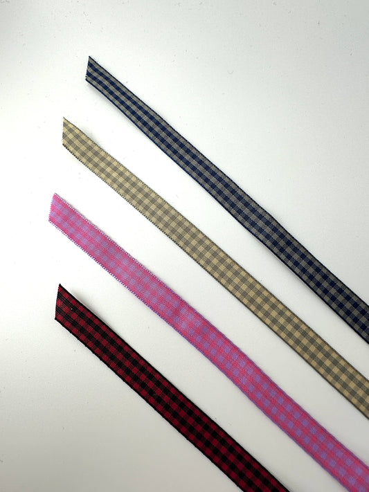 Taffeta Ribbon, Checkered, 9mm/3/8"