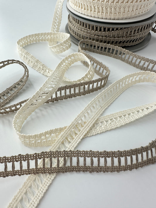 Cotton Trim, Ladder Stitch, 5/8"