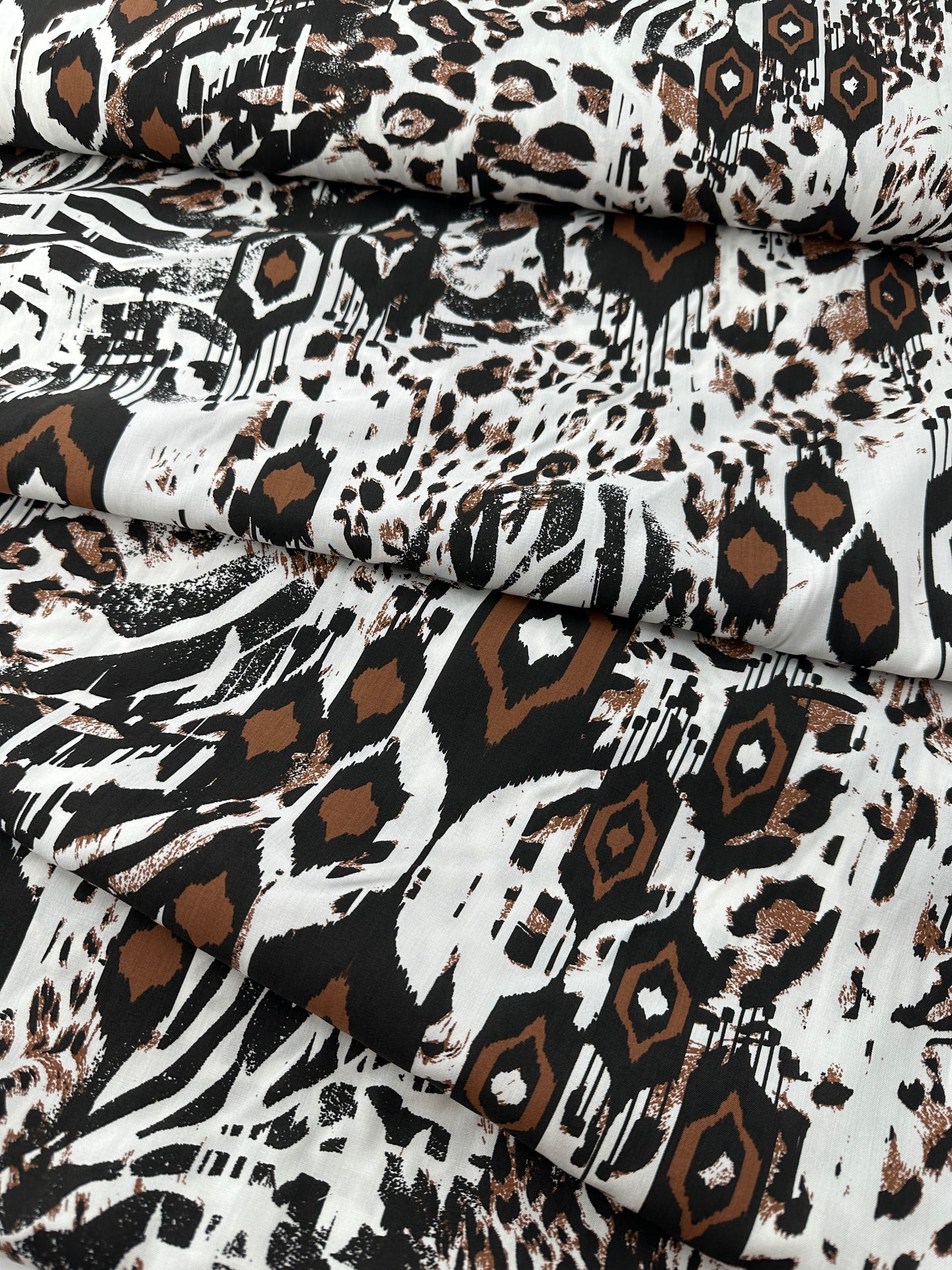 Italian Cotton Poplin, Abstract Leopard Print