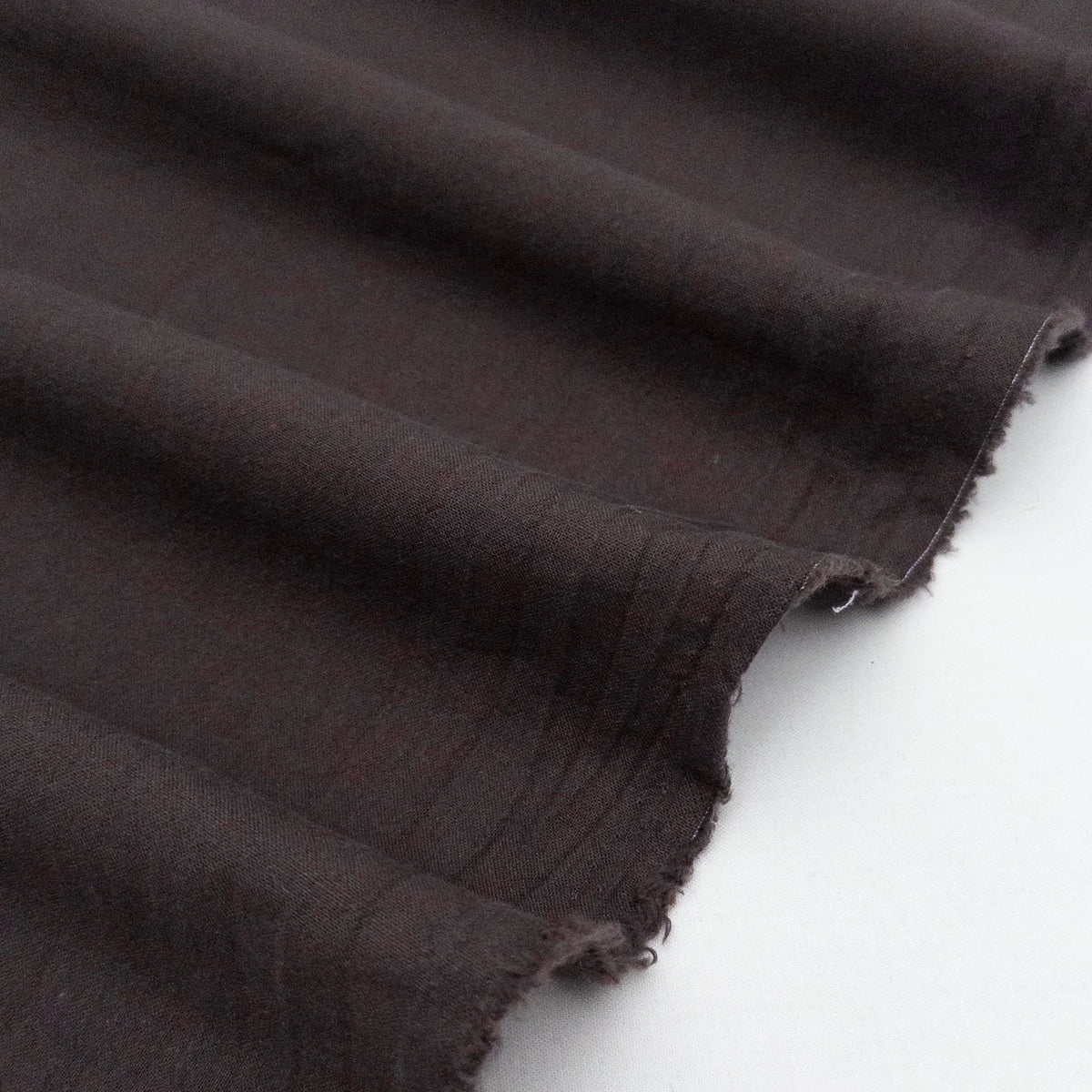 Cotton Sheeting, Sand Wash Finish, Medium weight - Espresso