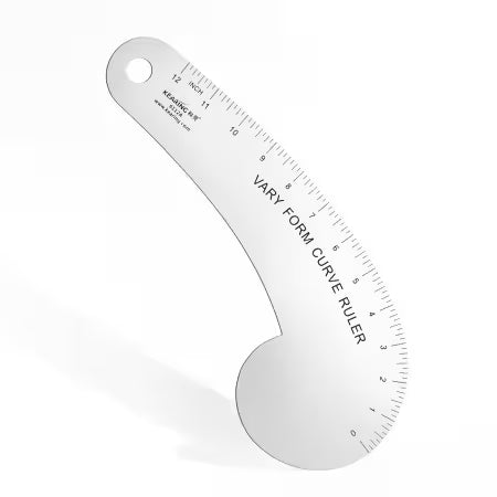 Kearing Aluminum Ruler, Curved, 12"