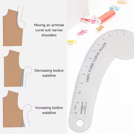 Kearing Aluminum Ruler, Curved, 12"