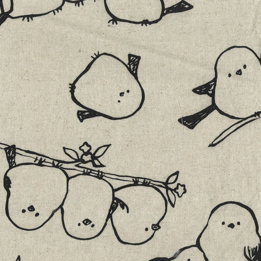 Kokka, Cotton Canvas, Bird Print